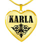 Karla v01 - 18k Gold Finished Heart Pendant Luxury Necklace