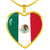Mexican Flag - 18k Gold Finished Heart Pendant Luxury Necklace