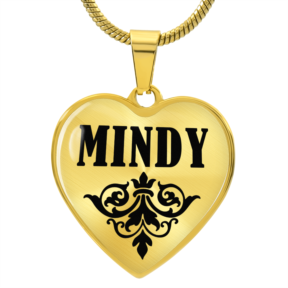 Mindy  v01 - 18k Gold Finished Heart Pendant Luxury Necklace