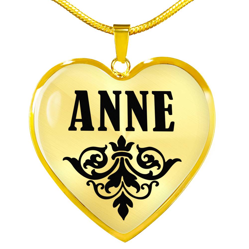 Anne v01 - 18k Gold Finished Heart Pendant Luxury Necklace