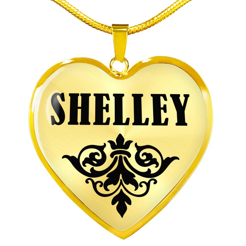 Shelley v01 - 18k Gold Finished Heart Pendant Luxury Necklace