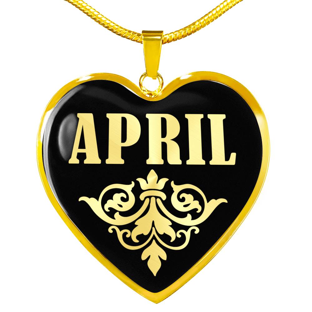 April v02 - 18k Gold Finished Heart Pendant Luxury Necklace