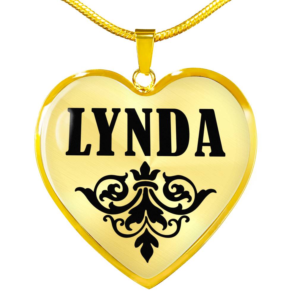 Lynda v01 - 18k Gold Finished Heart Pendant Luxury Necklace