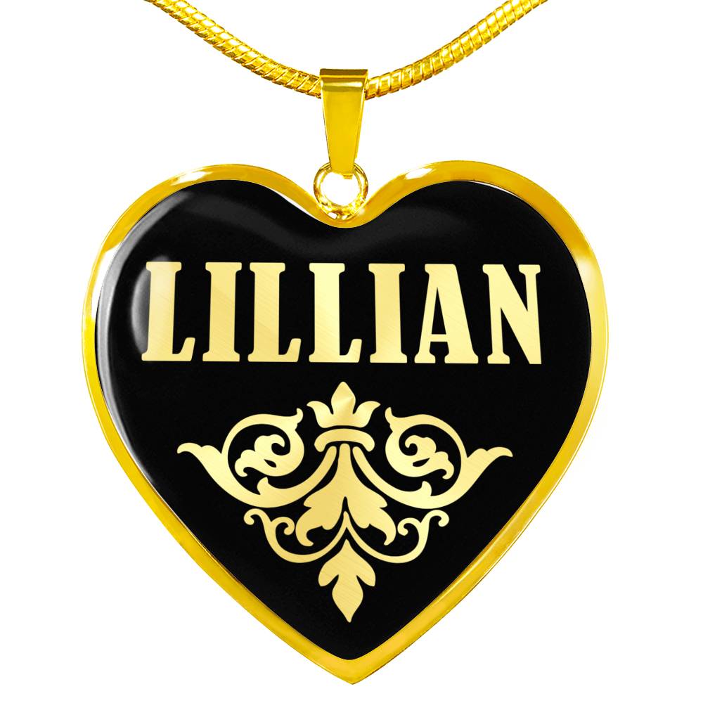Lillian v02 - 18k Gold Finished Heart Pendant Luxury Necklace