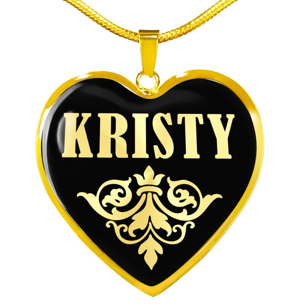 Kristy v02 - 18k Gold Finished Heart Pendant Luxury Necklace