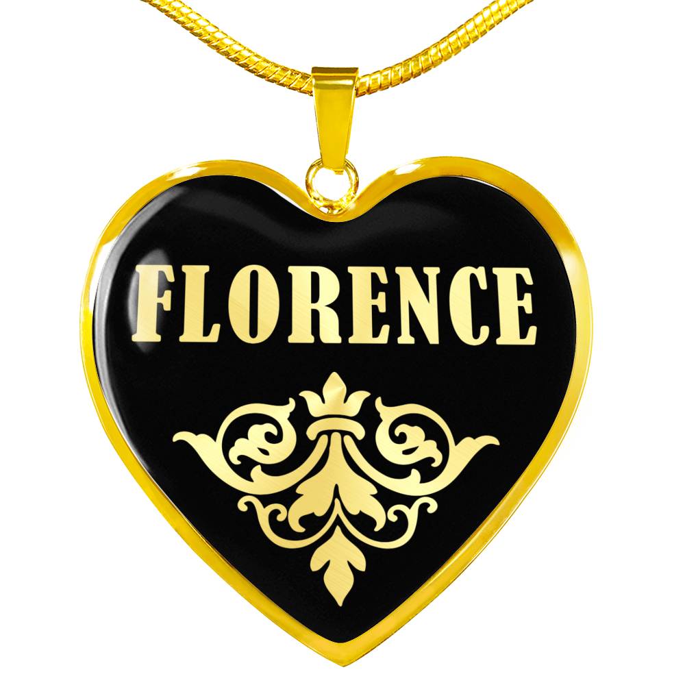 Florence v02 - 18k Gold Finished Heart Pendant Luxury Necklace