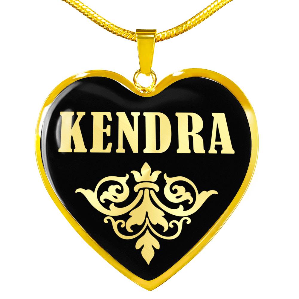 Kendra v02 - 18k Gold Finished Heart Pendant Luxury Necklace