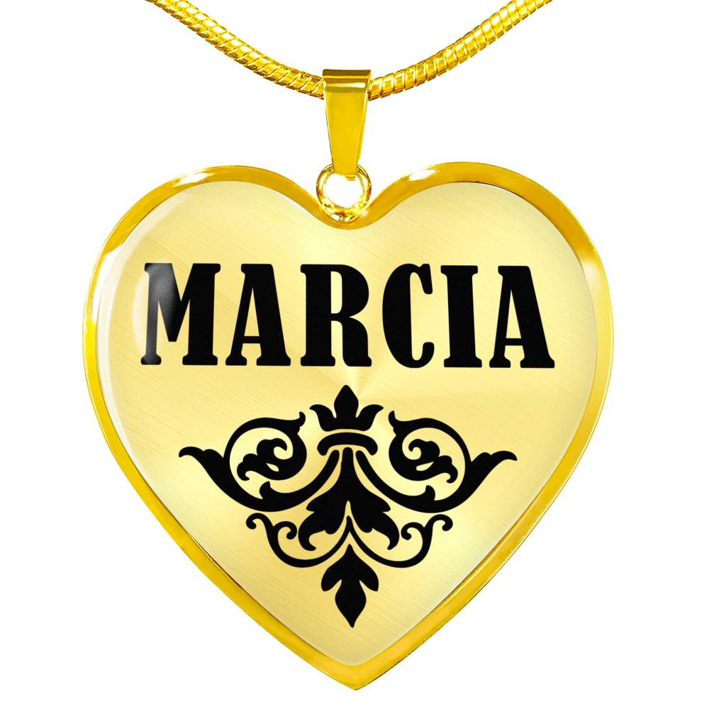 Marcia v01 - 18k Gold Finished Heart Pendant Luxury Necklace