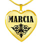 Marcia v01 - 18k Gold Finished Heart Pendant Luxury Necklace