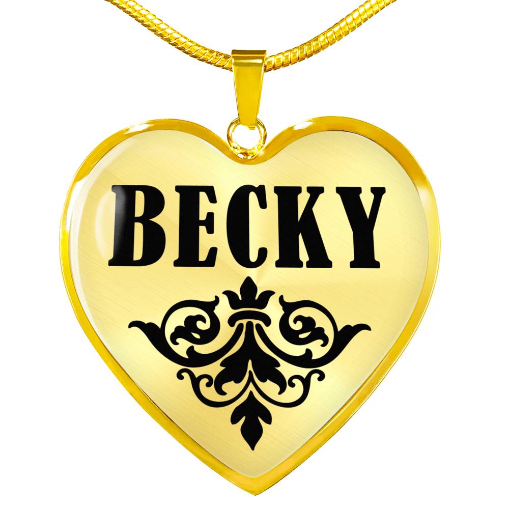 Becky v01 - 18k Gold Finished Heart Pendant Luxury Necklace