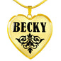 Becky v01 - 18k Gold Finished Heart Pendant Luxury Necklace