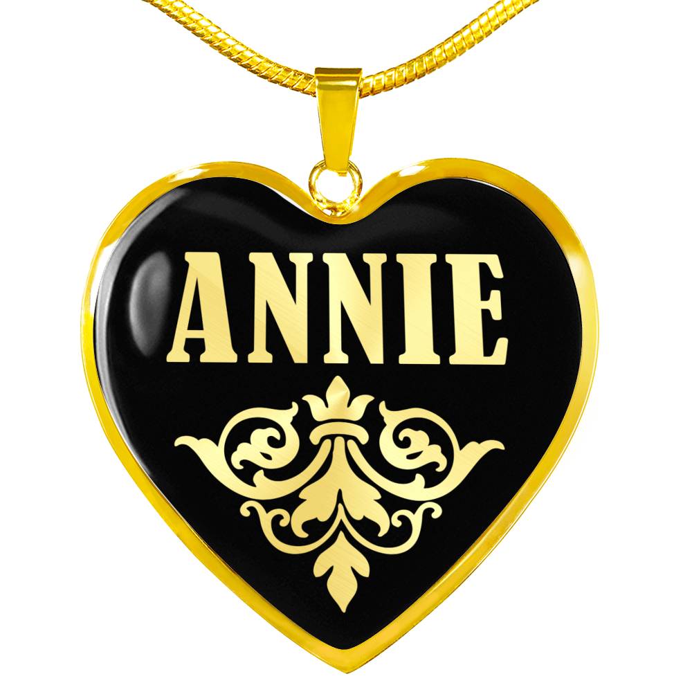Annie v02 - 18k Gold Finished Heart Pendant Luxury Necklace