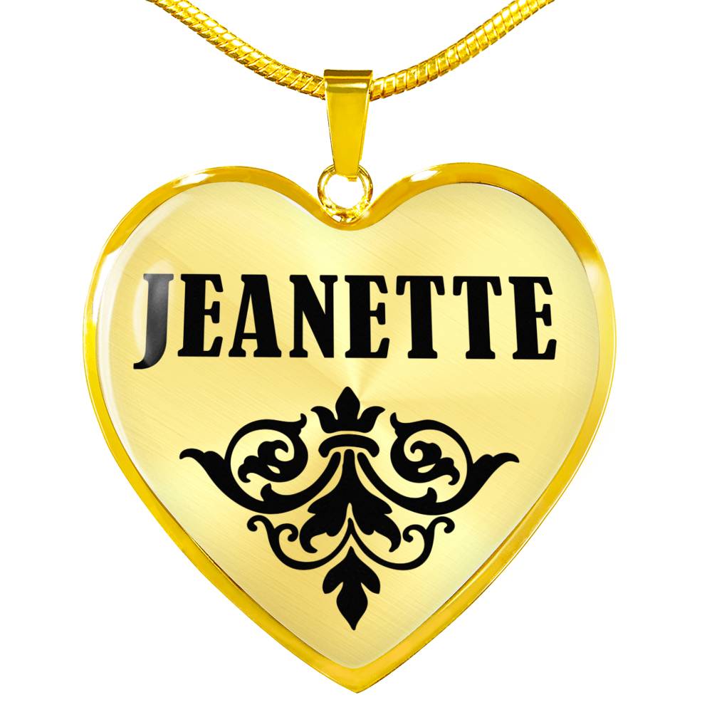 Jeanette v01 - 18k Gold Finished Heart Pendant Luxury Necklace