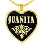 Juanita v02 - 18k Gold Finished Heart Pendant Luxury Necklace