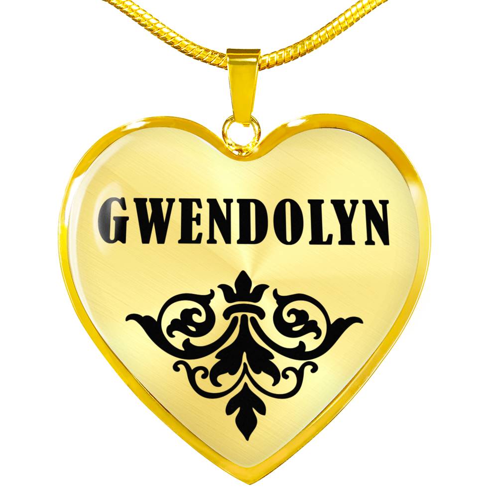 Gwendolyn v01 - 18k Gold Finished Heart Pendant Luxury Necklace