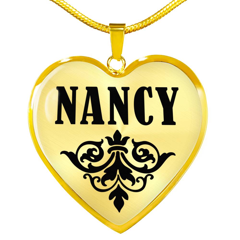 Nancy v01 - 18k Gold Finished Heart Pendant Luxury Necklace