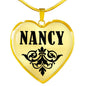 Nancy v01 - 18k Gold Finished Heart Pendant Luxury Necklace