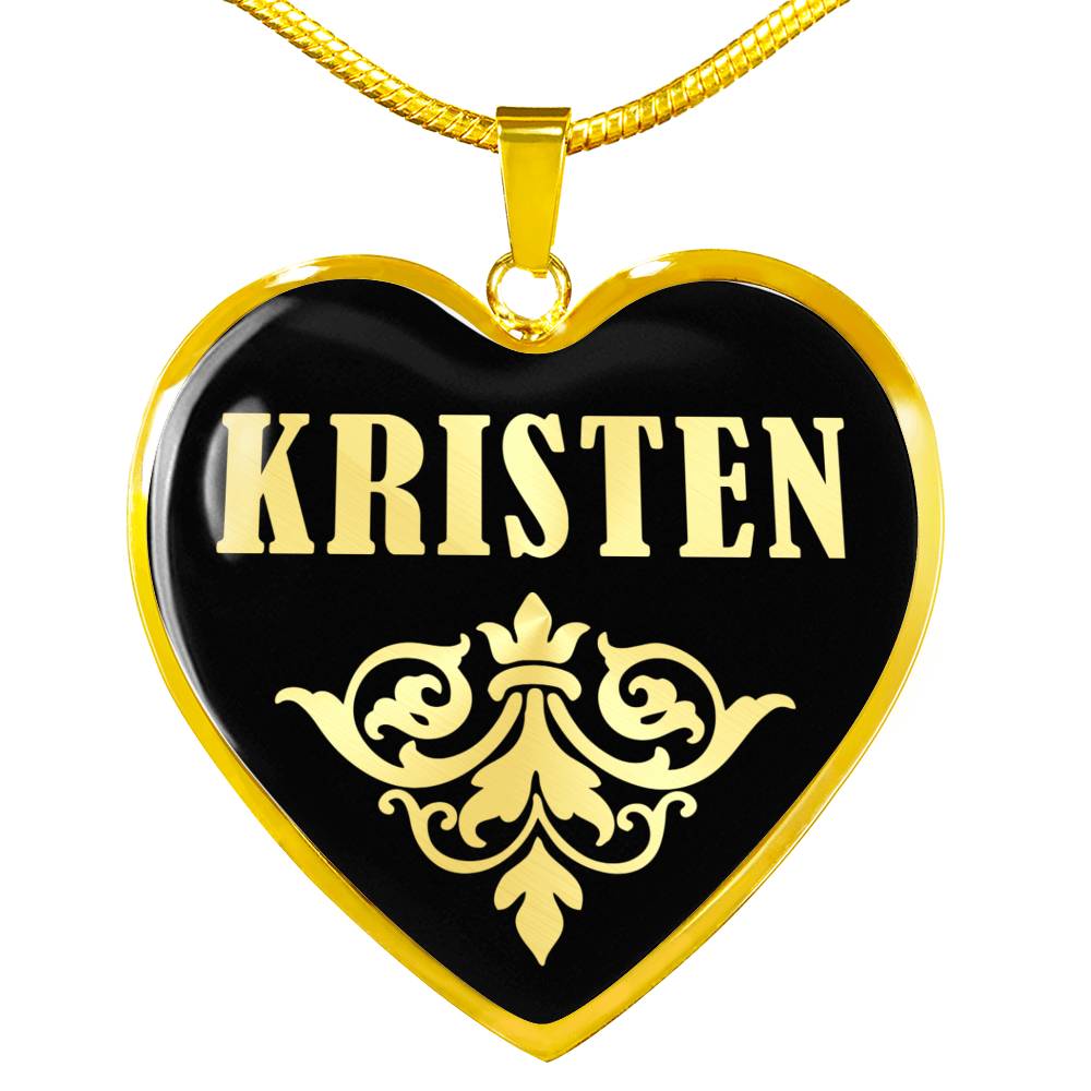Kristen v02 - 18k Gold Finished Heart Pendant Luxury Necklace