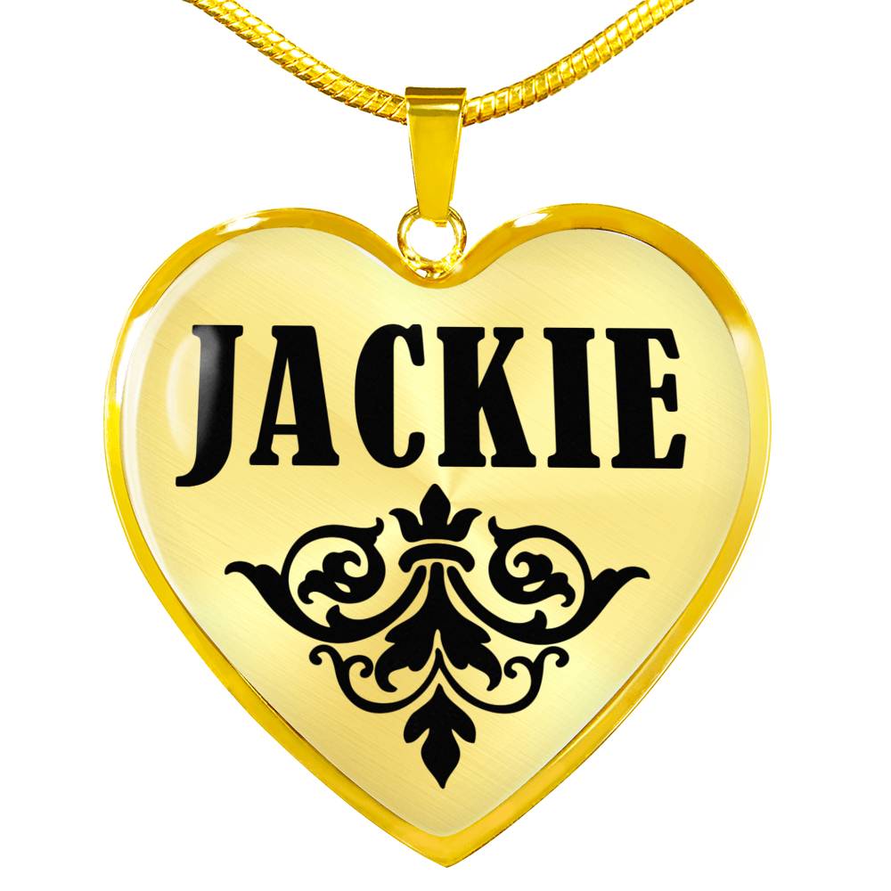 Jackie v01 - 18k Gold Finished Heart Pendant Luxury Necklace