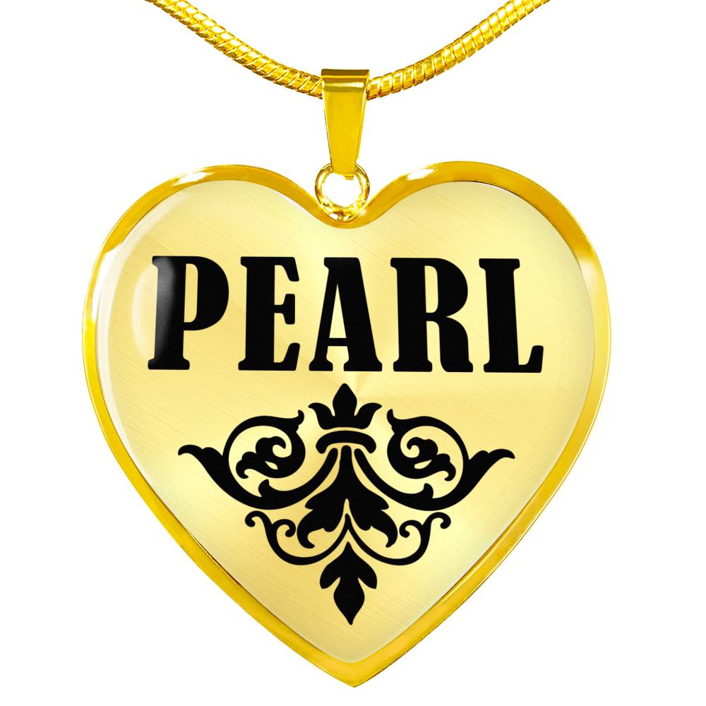 Pearl v01 - 18k Gold Finished Heart Pendant Luxury Necklace