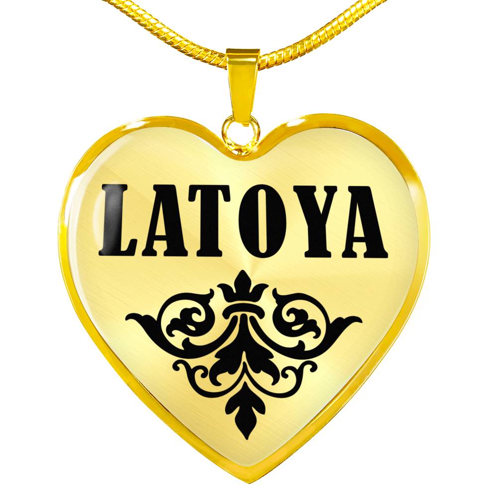 Latoya v01 - 18k Gold Finished Heart Pendant Luxury Necklace