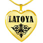 Latoya v01 - 18k Gold Finished Heart Pendant Luxury Necklace