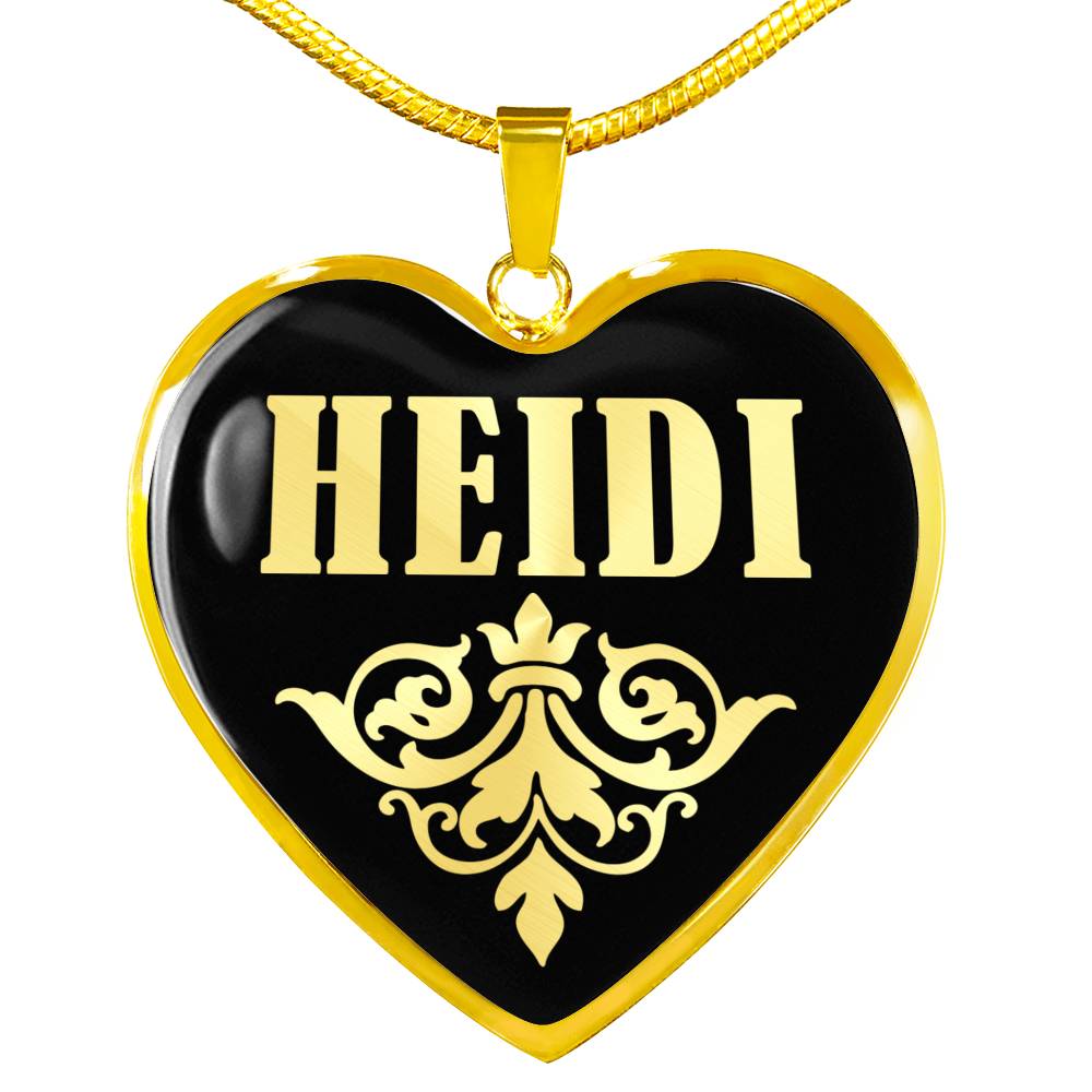 Heidi v02 - 18k Gold Finished Heart Pendant Luxury Necklace