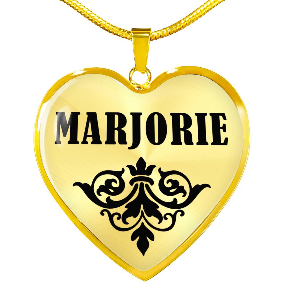 Marjorie v01 - 18k Gold Finished Heart Pendant Luxury Necklace