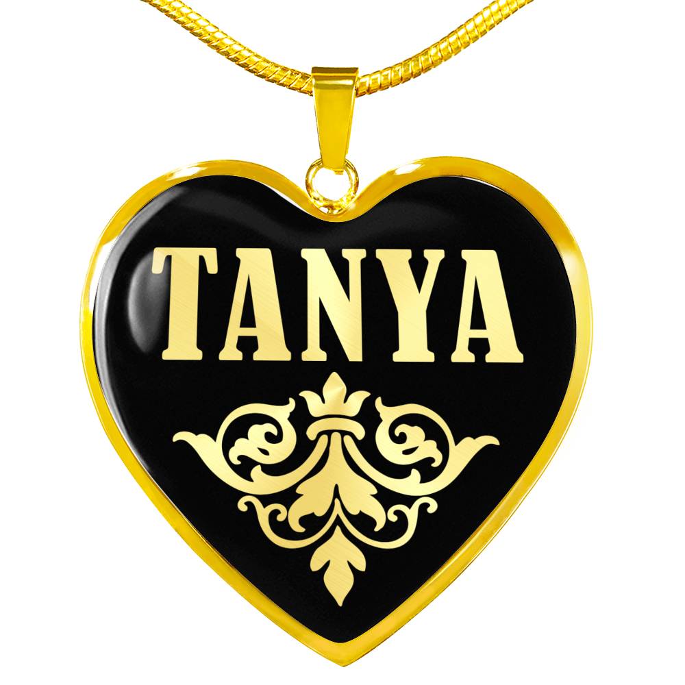 Tanya v02 - 18k Gold Finished Heart Pendant Luxury Necklace