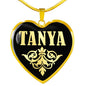Tanya v02 - 18k Gold Finished Heart Pendant Luxury Necklace