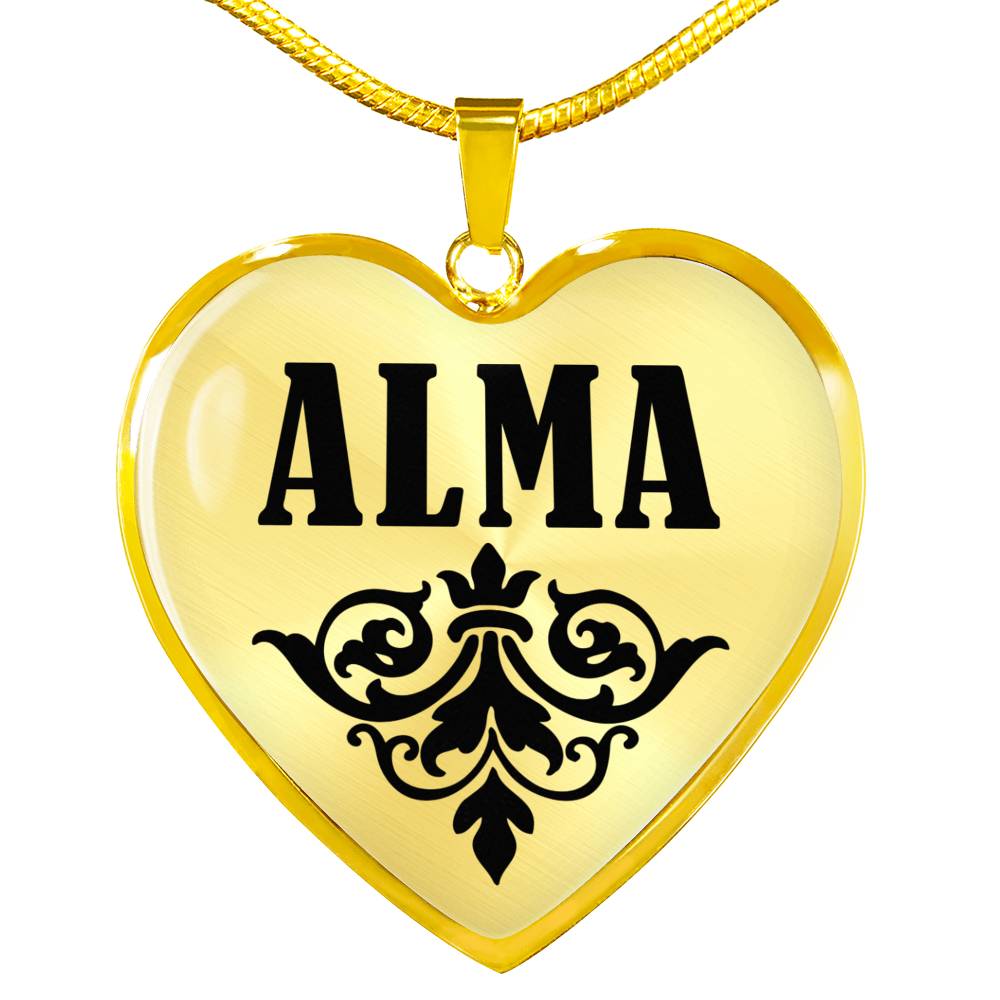 Alma v01 - 18k Gold Finished Heart Pendant Luxury Necklace