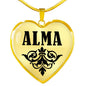 Alma v01 - 18k Gold Finished Heart Pendant Luxury Necklace