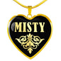 Misty v02 - 18k Gold Finished Heart Pendant Luxury Necklace