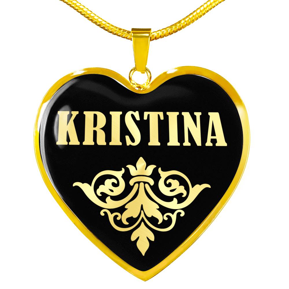 Kristina v02 - 18k Gold Finished Heart Pendant Luxury Necklace