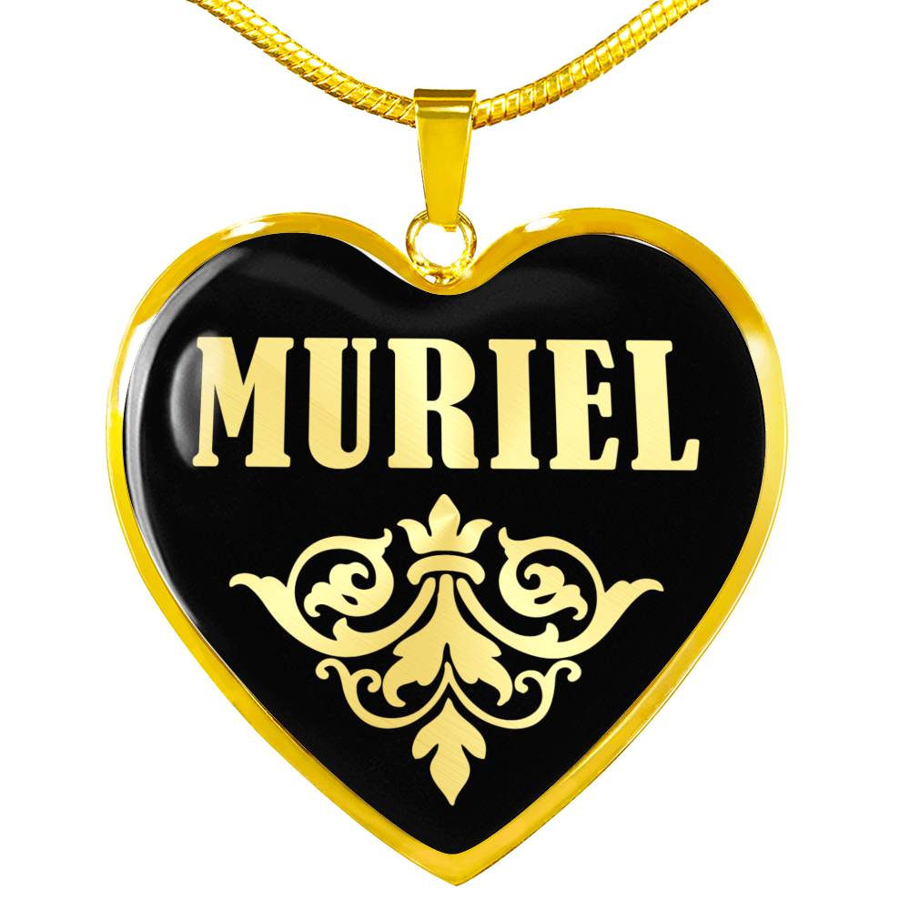 Muriel v02 - 18k Gold Finished Heart Pendant Luxury Necklace