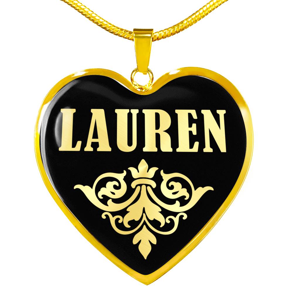 Lauren v02 - 18k Gold Finished Heart Pendant Luxury Necklace