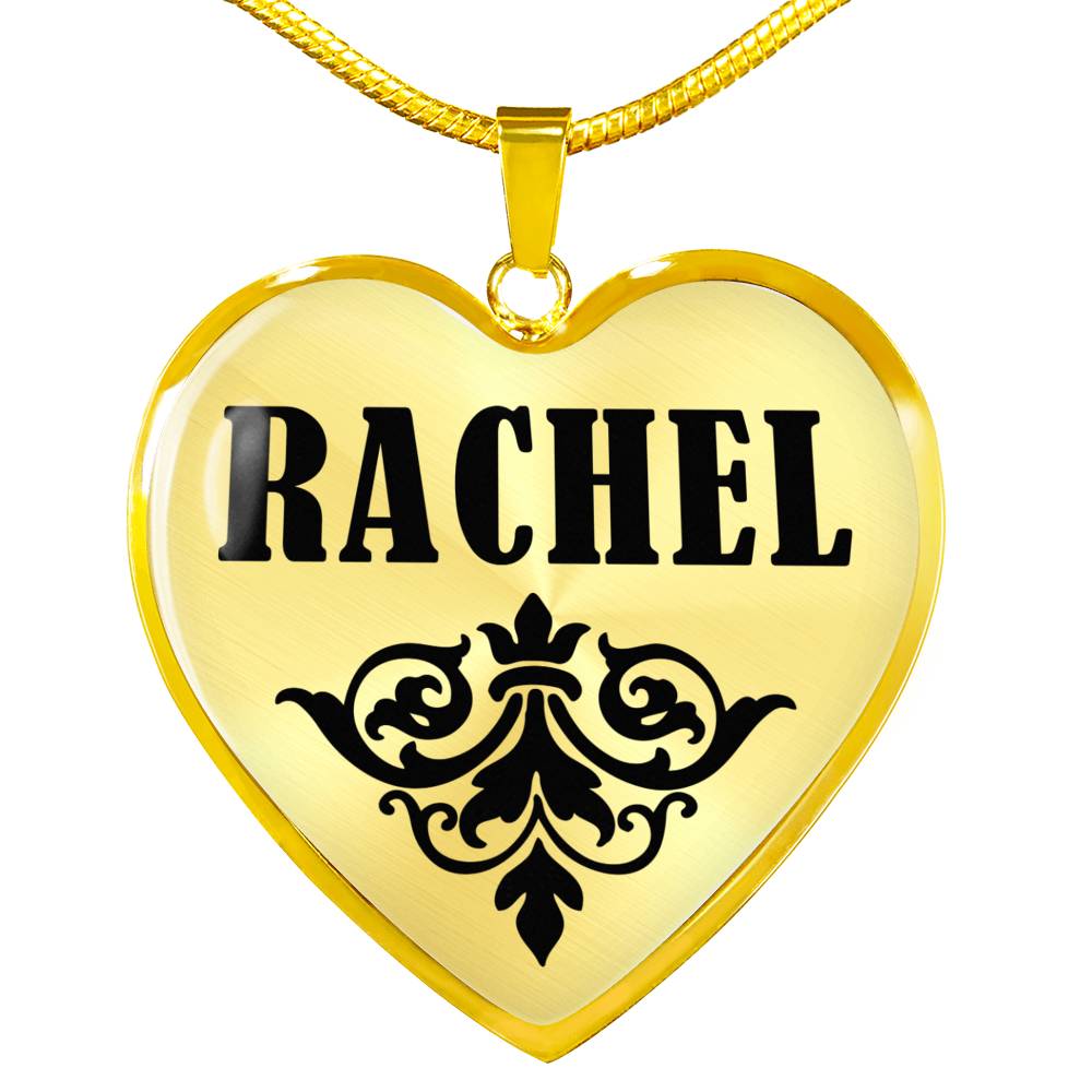 Rachel v01 - 18k Gold Finished Heart Pendant Luxury Necklace