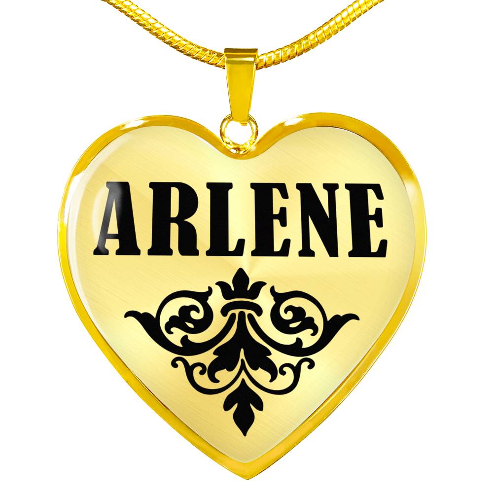 Arlene v01 - 18k Gold Finished Heart Pendant Luxury Necklace
