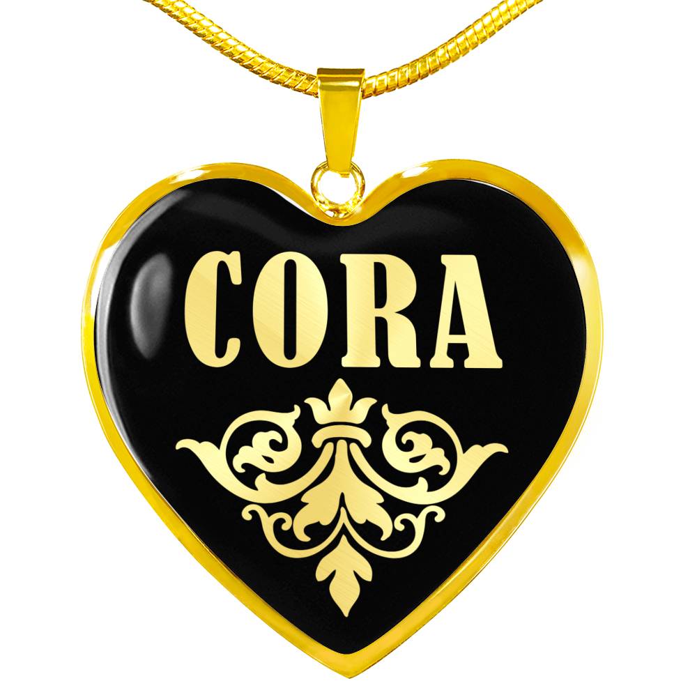 Cora v02 - 18k Gold Finished Heart Pendant Luxury Necklace