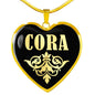 Cora v02 - 18k Gold Finished Heart Pendant Luxury Necklace
