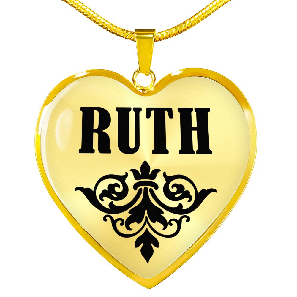Ruth v01 - 18k Gold Finished Heart Pendant Luxury Necklace