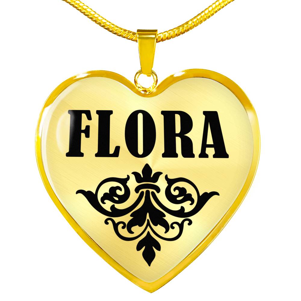 Flora v01 - 18k Gold Finished Heart Pendant Luxury Necklace