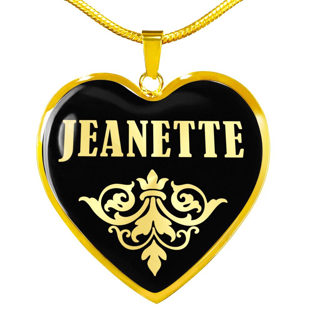 Jeanette v02 - 18k Gold Finished Heart Pendant Luxury Necklace