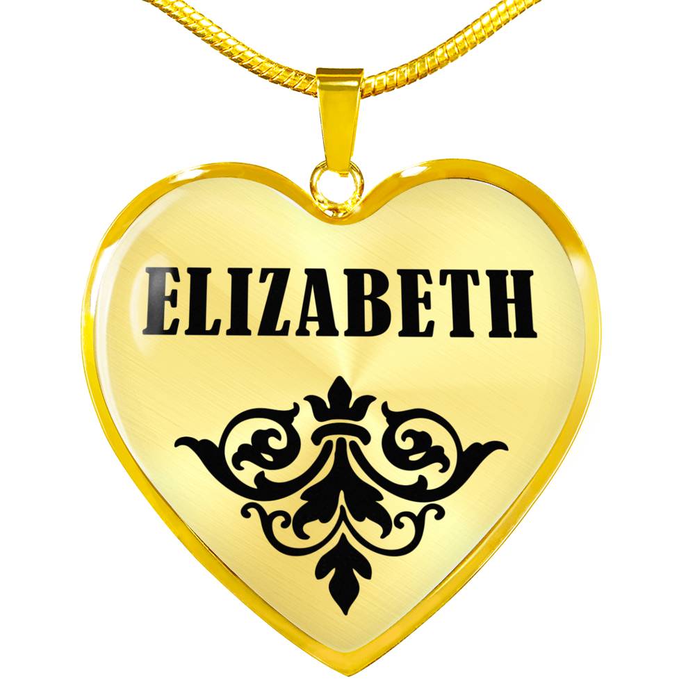 Elizabeth v01 - 18k Gold Finished Heart Pendant Luxury Necklace