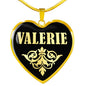Valerie v02 - 18k Gold Finished Heart Pendant Luxury Necklace
