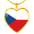 Czech Flag - 18k Gold Finished Heart Pendant Luxury Necklace