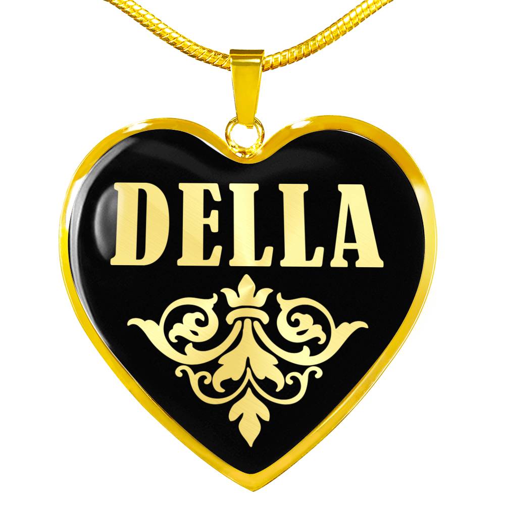 Della v02 - 18k Gold Finished Heart Pendant Luxury Necklace
