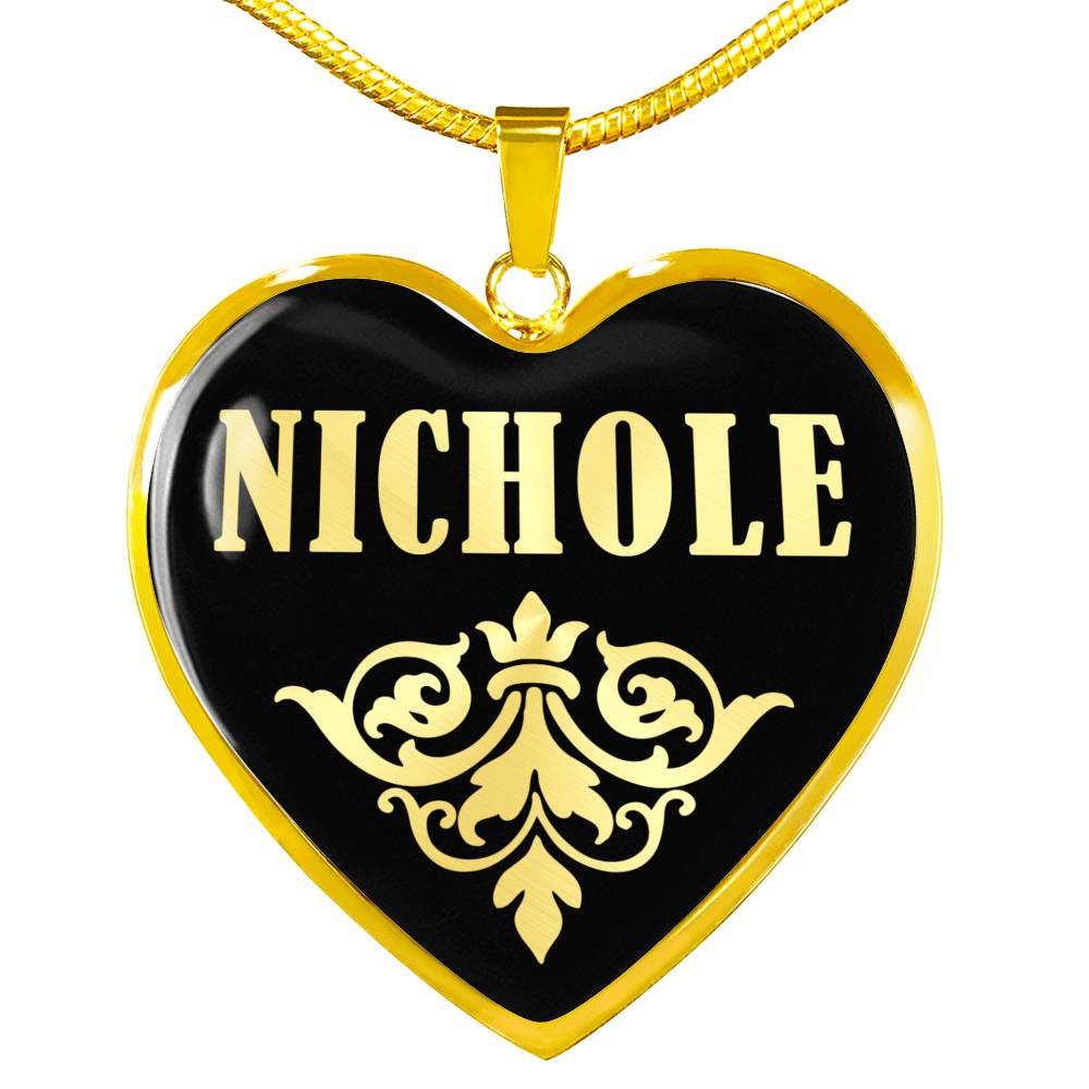 Nichole v02 - 18k Gold Finished Heart Pendant Luxury Necklace