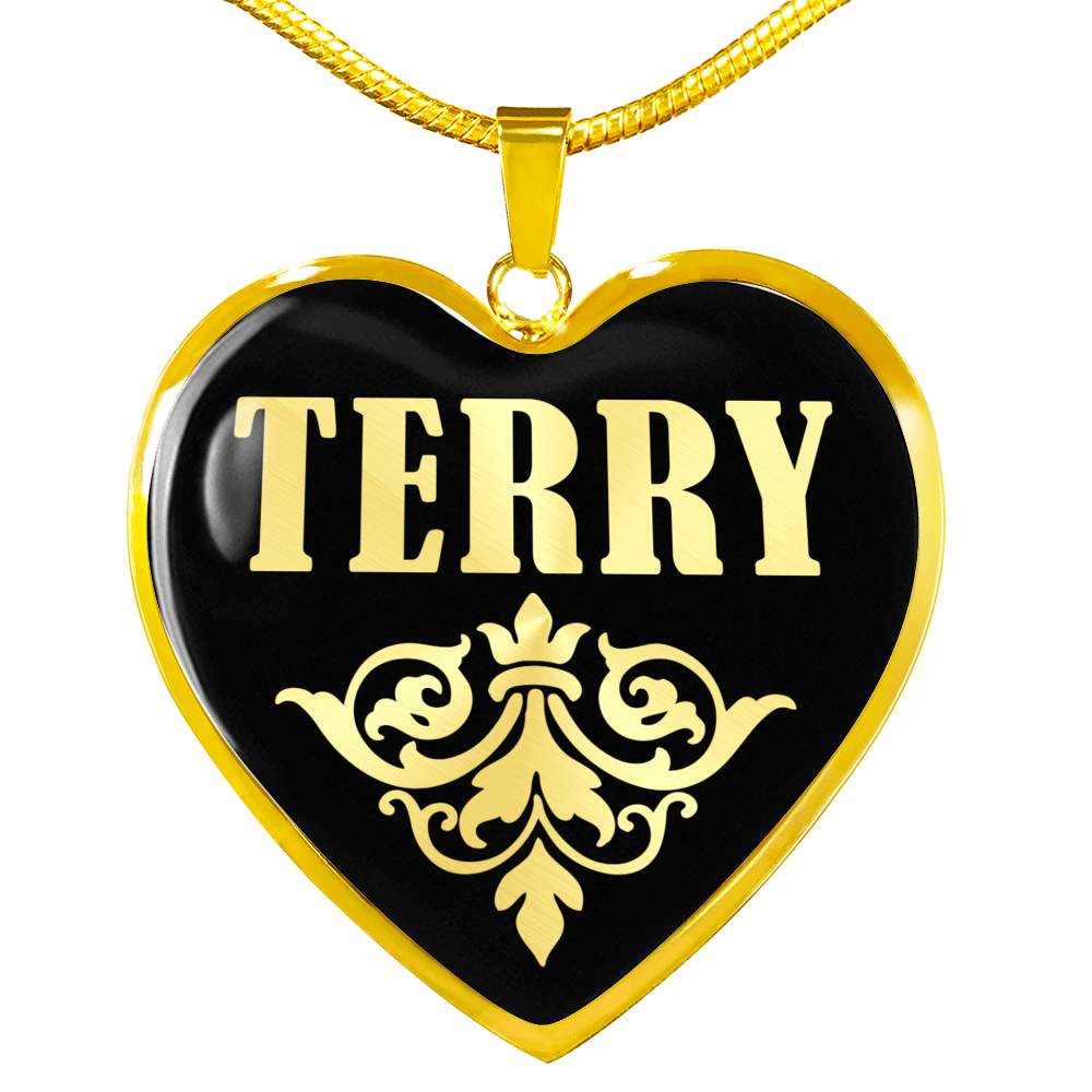 Terry v02 - 18k Gold Finished Heart Pendant Luxury Necklace