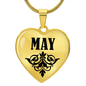 May  v01 - 18k Gold Finished Heart Pendant Luxury Necklace